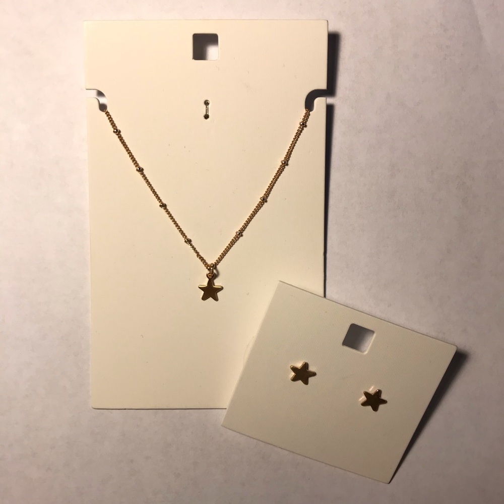 NWT Dainty Star Necklace Earrings Set